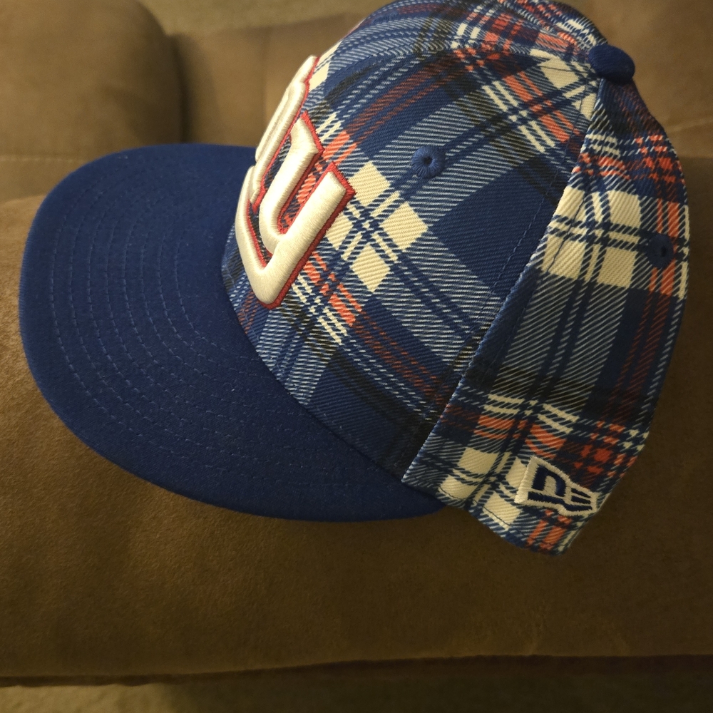 NFL New Era 59FIFTY Adjustable Blue Plaid NY Giants Cap with Logo - Picture 3 of 4